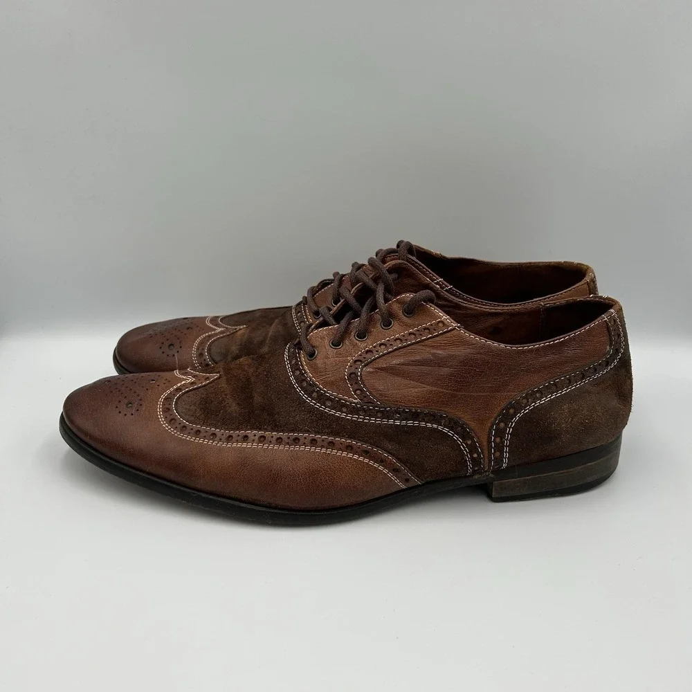 Johnston Murphy 1850 Dress Shoes Mens‎ 13 M Oxford Wingtip Brown Lace Up Casual